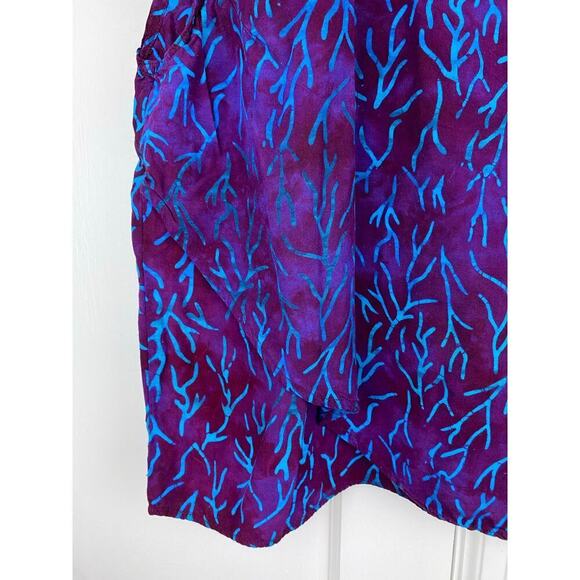 La Luna Loca Women's 3XL Purple Blue Coral Sleeveless Tank Top Made in Bali - Picture 6 of 6